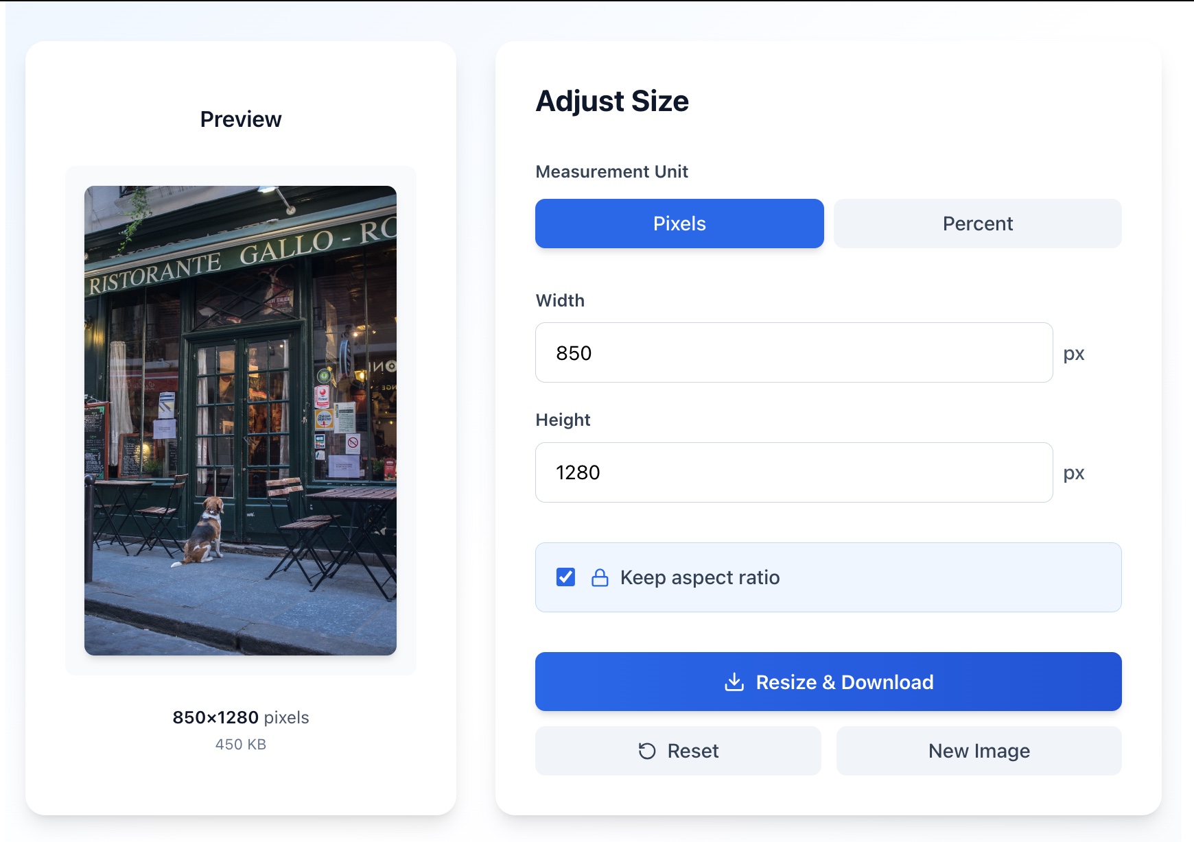 Resize Image - Online Tool